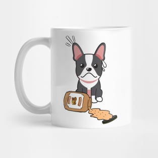 Cute French Bulldog spilled a jar of peanut butter Mug